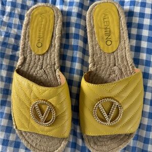 Valentino Yellow Slide Sandals